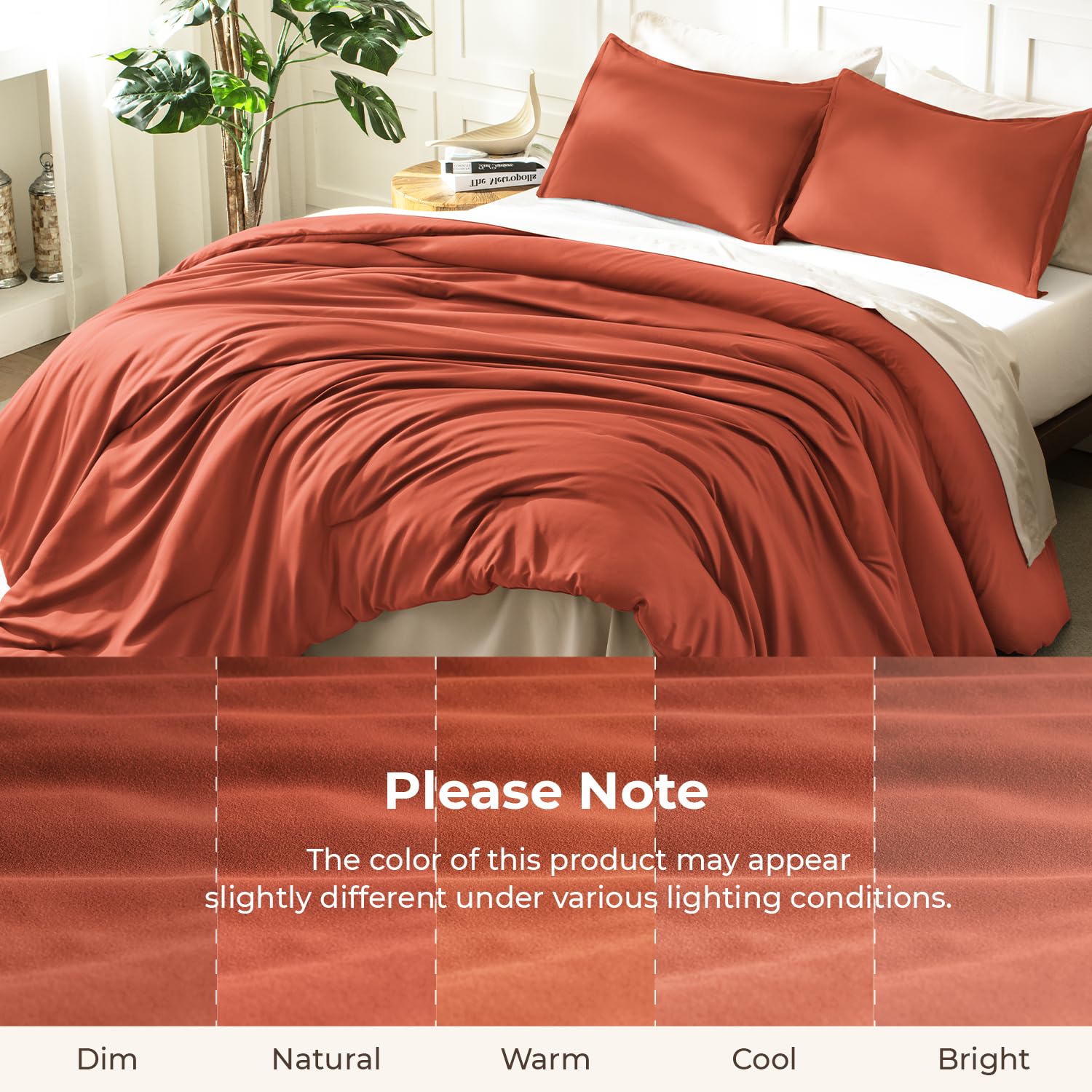 Litanika king comforter size comparison on bed showing generous 104x90 coverage for two