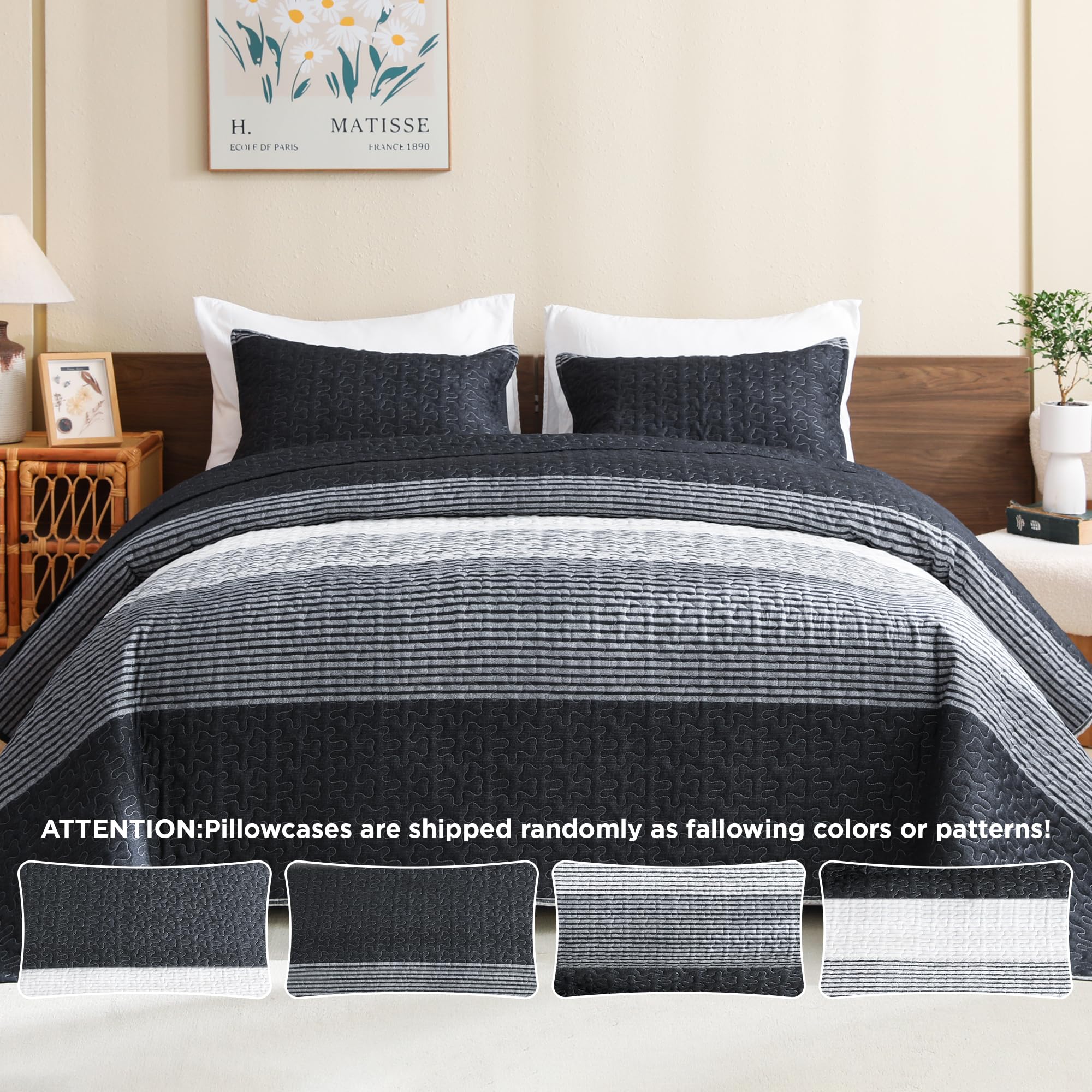 Litanika pillowcase detail highlighting matching stripes and neat finish
