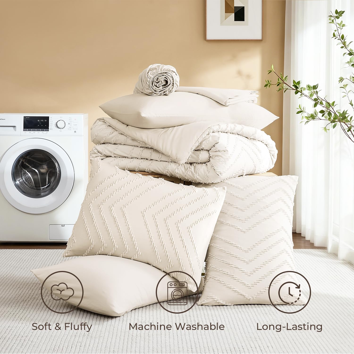 Litanika pillowcases and shams arranged to show coordinated set benefit