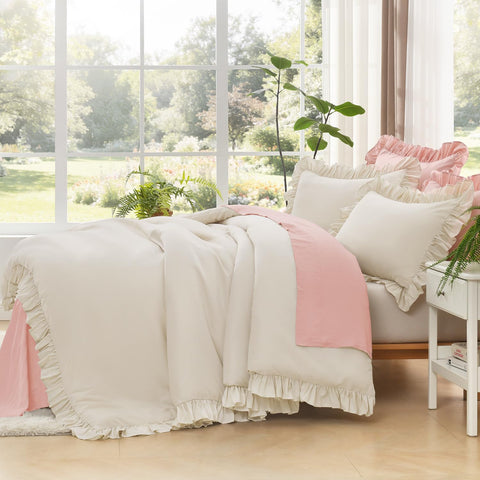 Litanika styled bed with two pillow shams creating cozy layered look