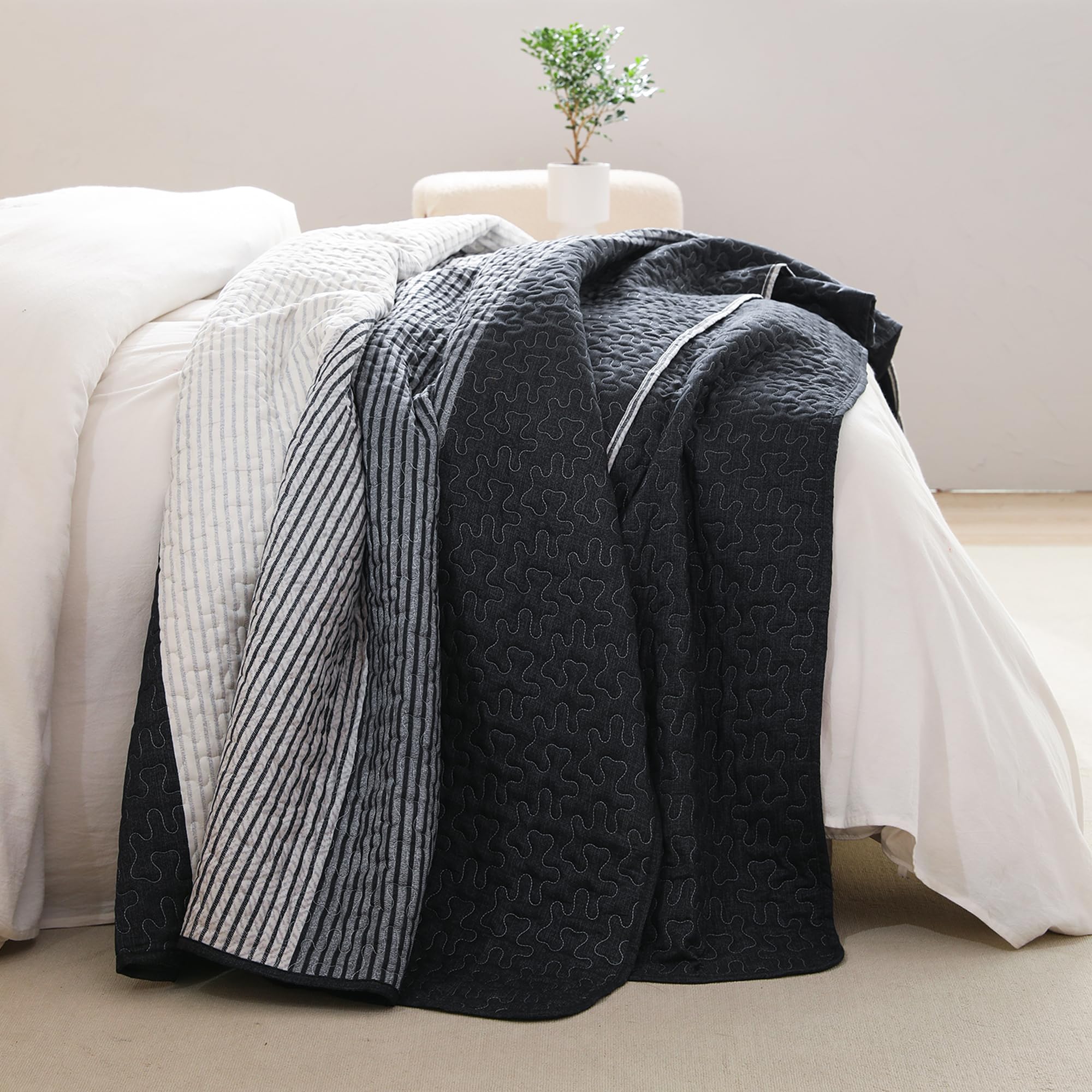 Litanika quilt folded size comparison demonstrating ample coverage and scale