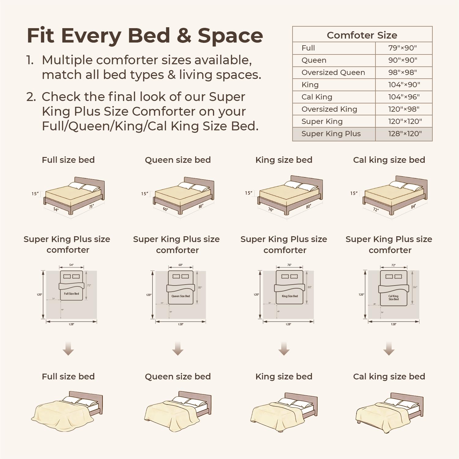 Litanika on super-king-plus bed illustrating generous drop and scale