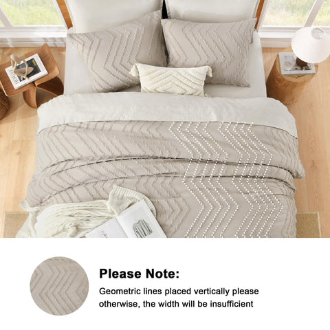 Litanika comforter spread with measuring tape showing queen dimensions and coverage