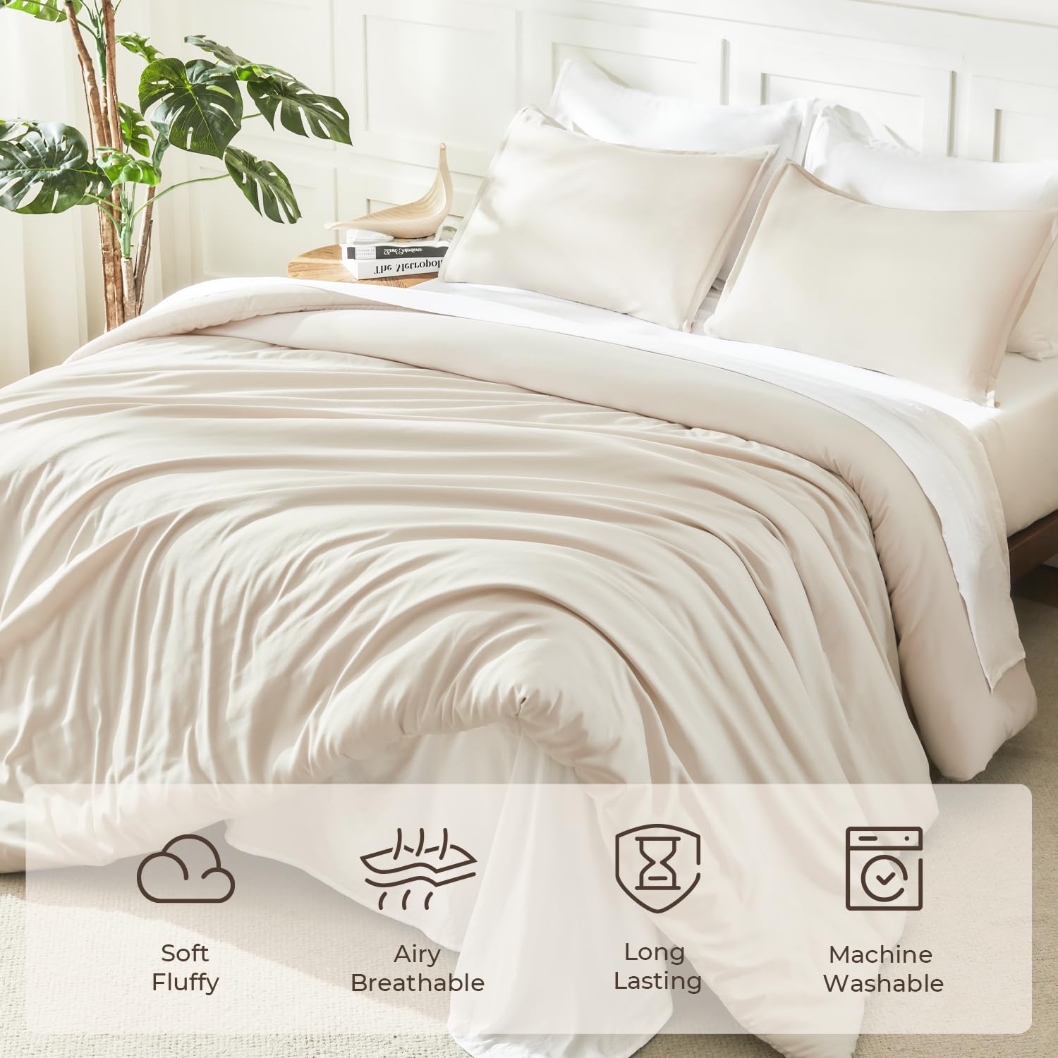 Litanika side profile of comforter draped on bed showing even coverage and warmth