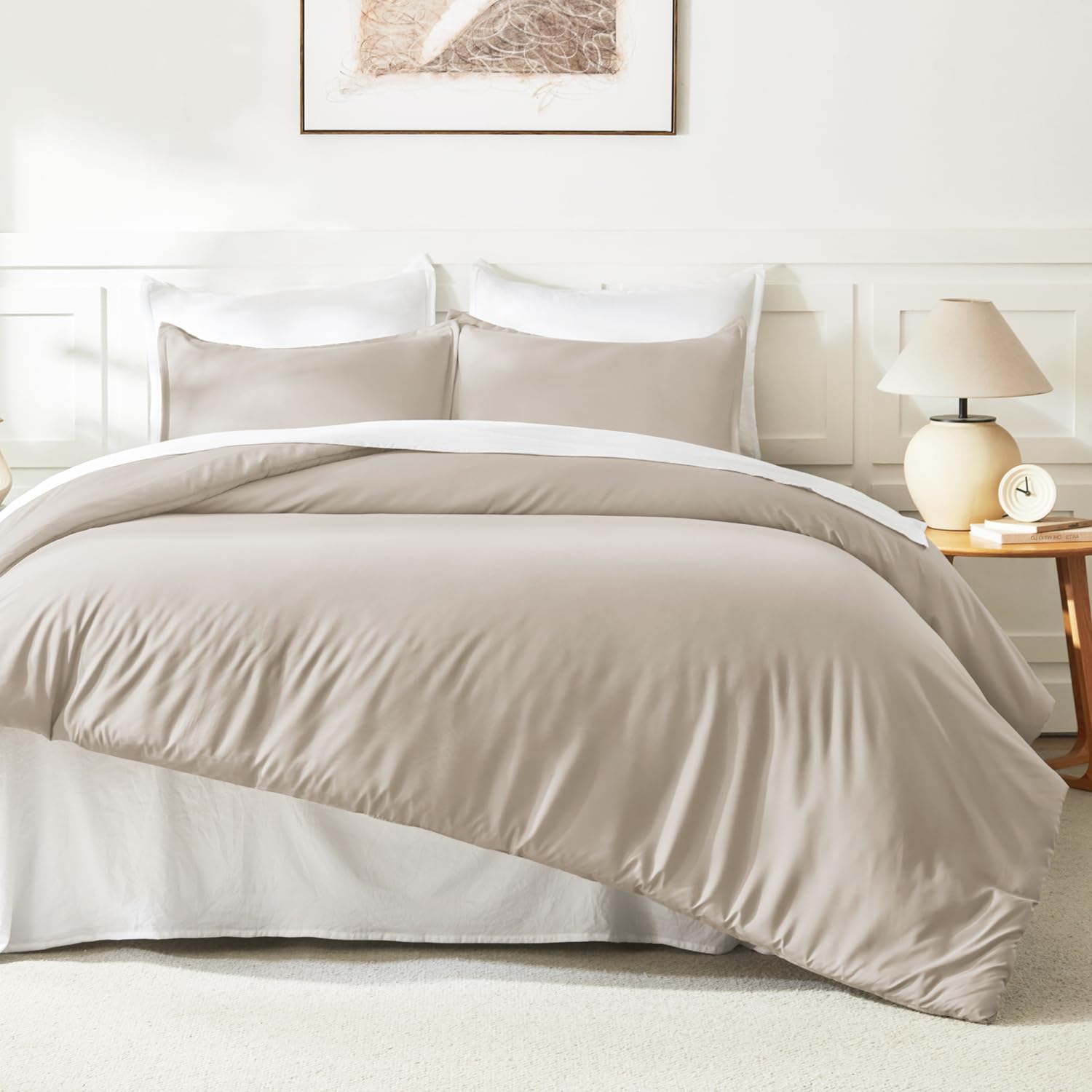 Litanika comforter on king bed for size comparison and proper coverage benefit