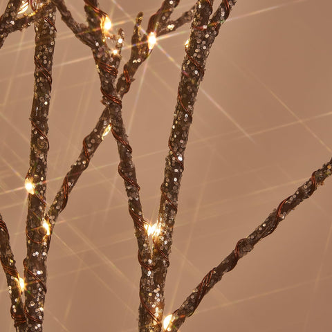 LITBLOOM close-up of silver glitter and flexible wire, highlights adjustable styling