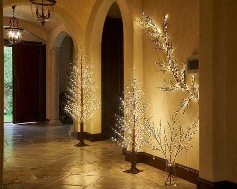 LITBLOOM crystal ornaments hanging from branches, adds reflective sparkle