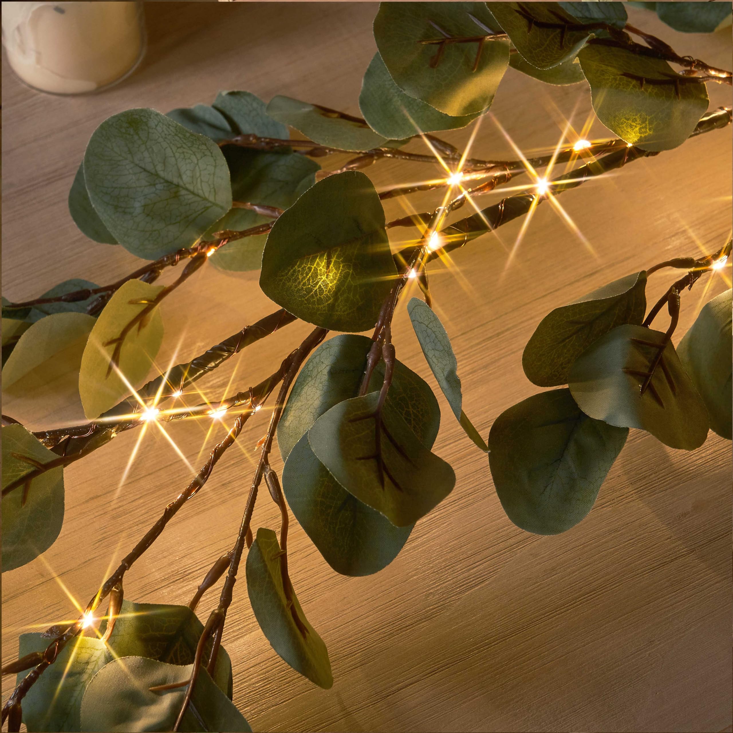 LITBLOOM close-up of eucalyptus leaf texture highlighting realistic appearance