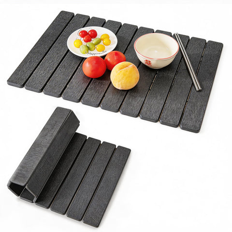 LiteTool mat front view showing slim grey slab and clean edged design benefit: neat countertop