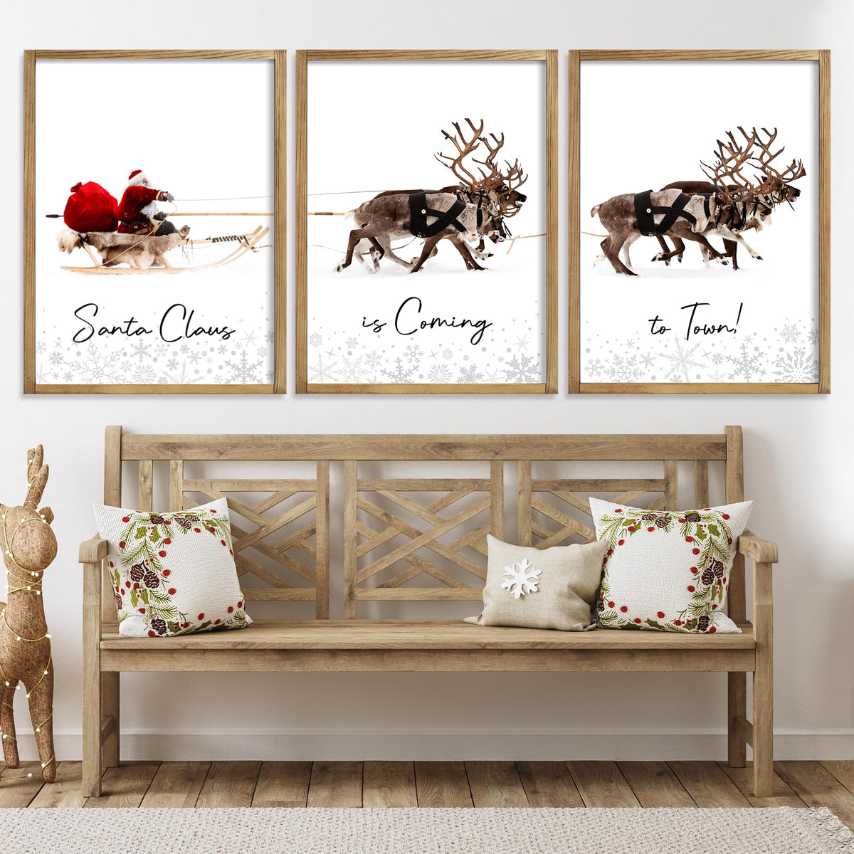 LITIVY front view framed set showing festive trio and instant holiday upgrade