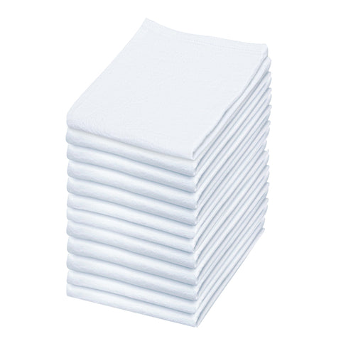 LITO LINEN AND TOWEL front packaging showing 12-pack and clean white towels, durable quality
