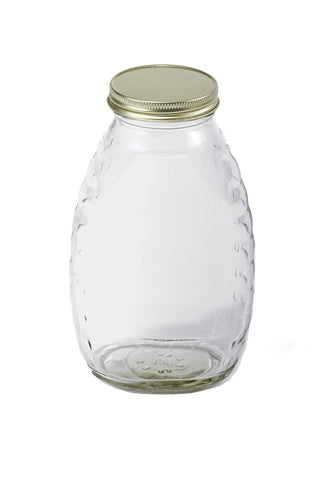 Little Giant front-view skep jar displaying clear honey, shows attractive presentation