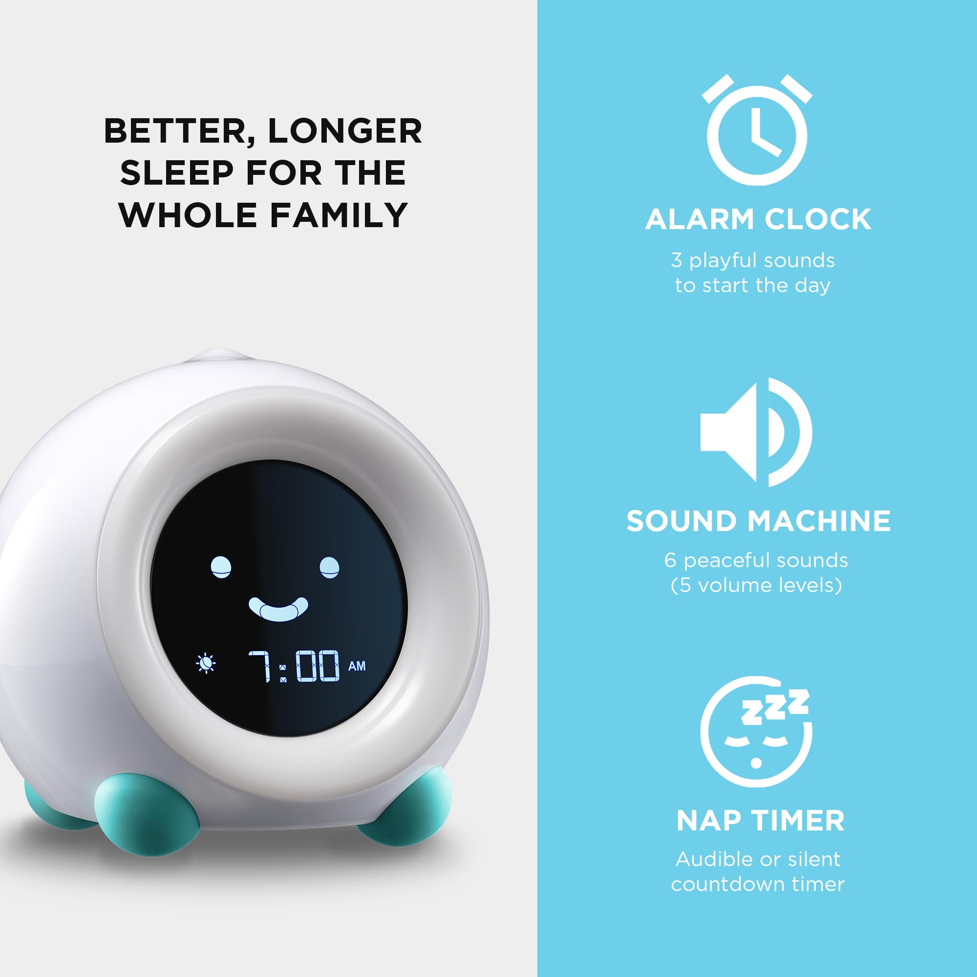 LittleHippo Mella glowing in multiple nightlight colors to soothe kids at bedtime