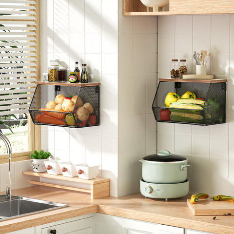Litwaro stacked baskets side profile maximizing vertical storage space