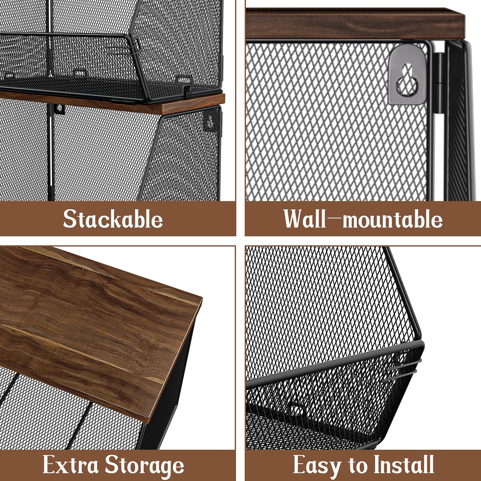 Litwaro wall mounted in kitchen saving countertop room and organizing snacks