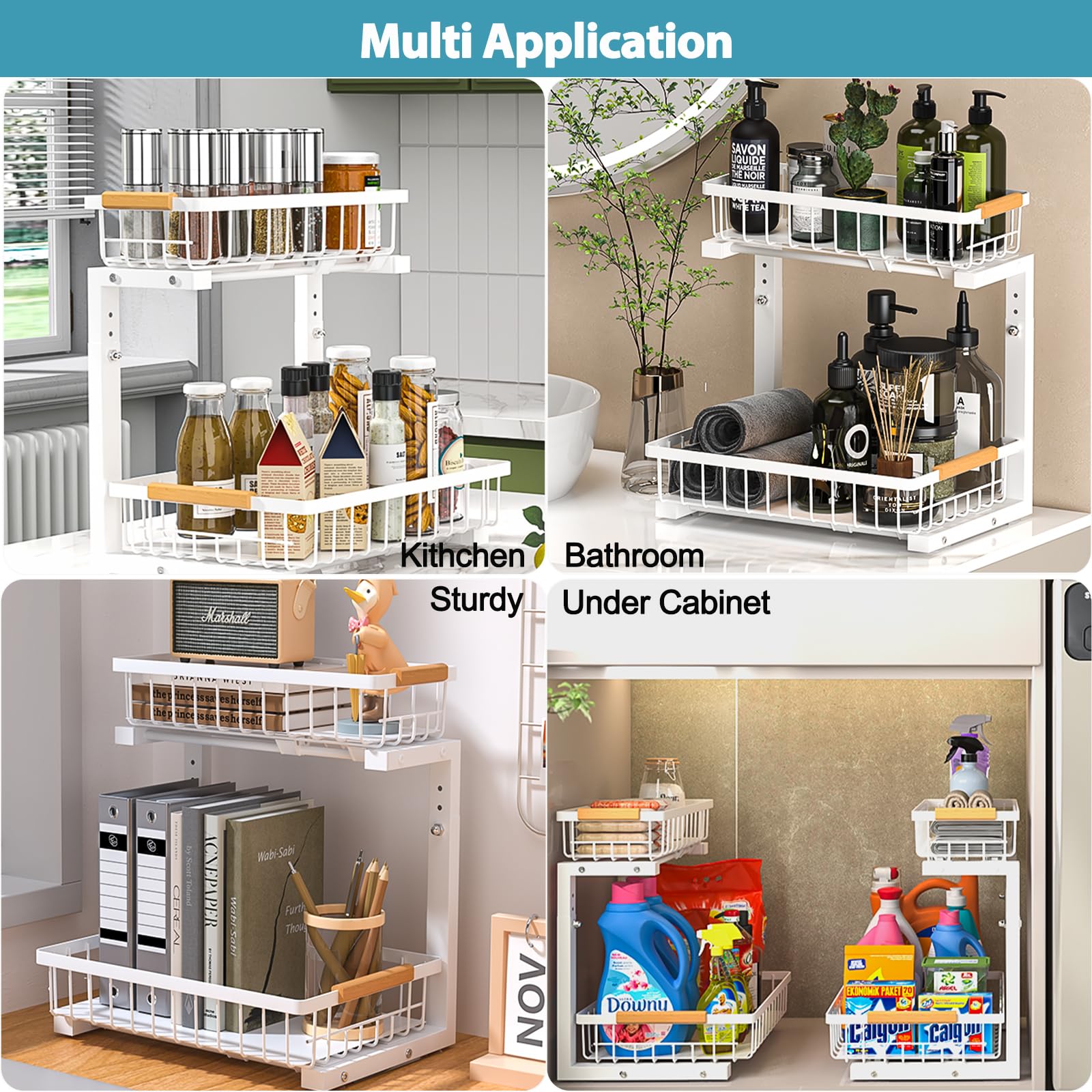 Liuoud organizer beside common bottles showing real-size capacity comparison
