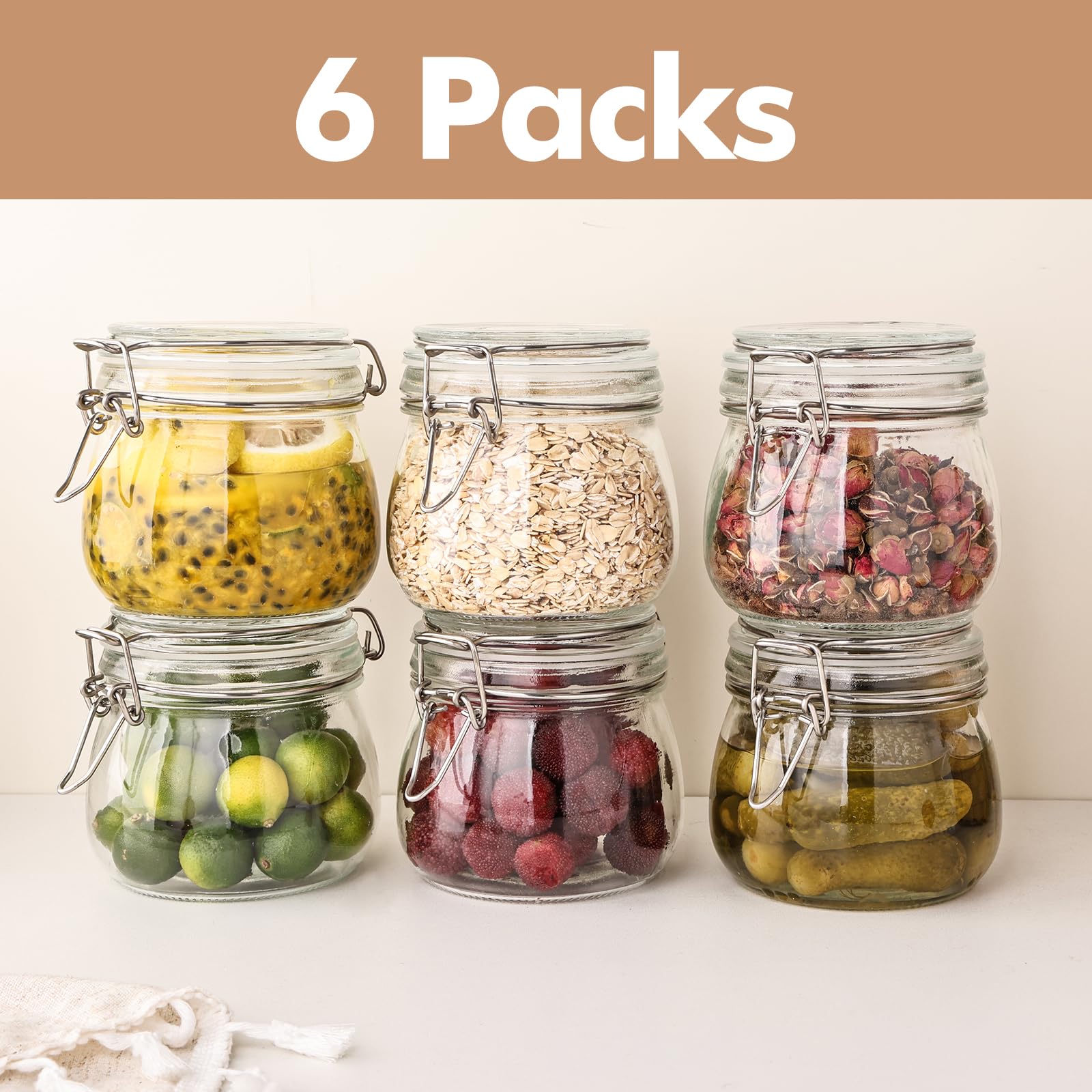 Liuruiyu jars styled on pantry shelf showing neat visible storage benefit
