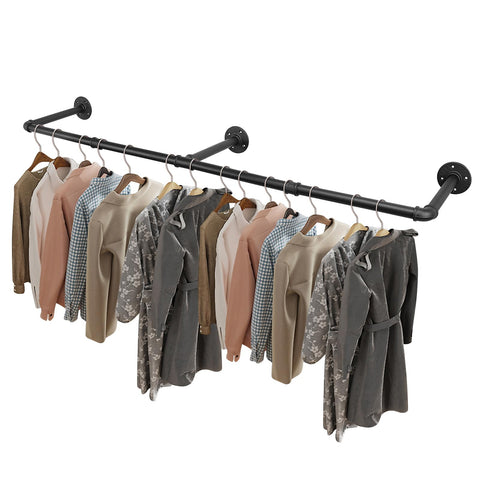 Livabber front-mounted garment rack showing sturdy industrial style and organized storage