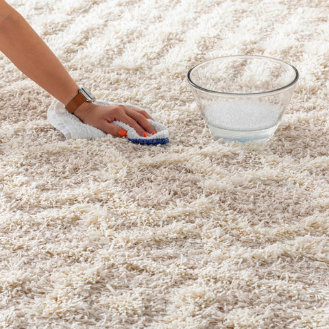 Livabliss unpacked rug beside packaging showing quick airing and setup benefit