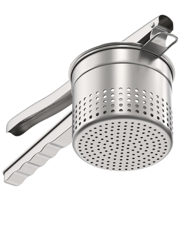 Livilord front view of stainless potato ricer showing sturdy construction and reliable performance