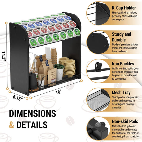 Lixple filled pod organizer showing quick access to 28 K cups