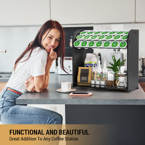 Lixple in kitchen lifestyle setting keeping syrups, cups, and pods handy