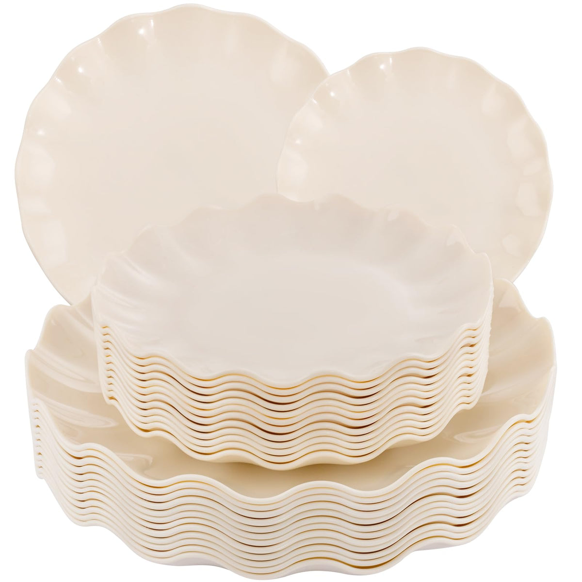 LIYH front packaging showing 24-piece ivory plate set and benefits