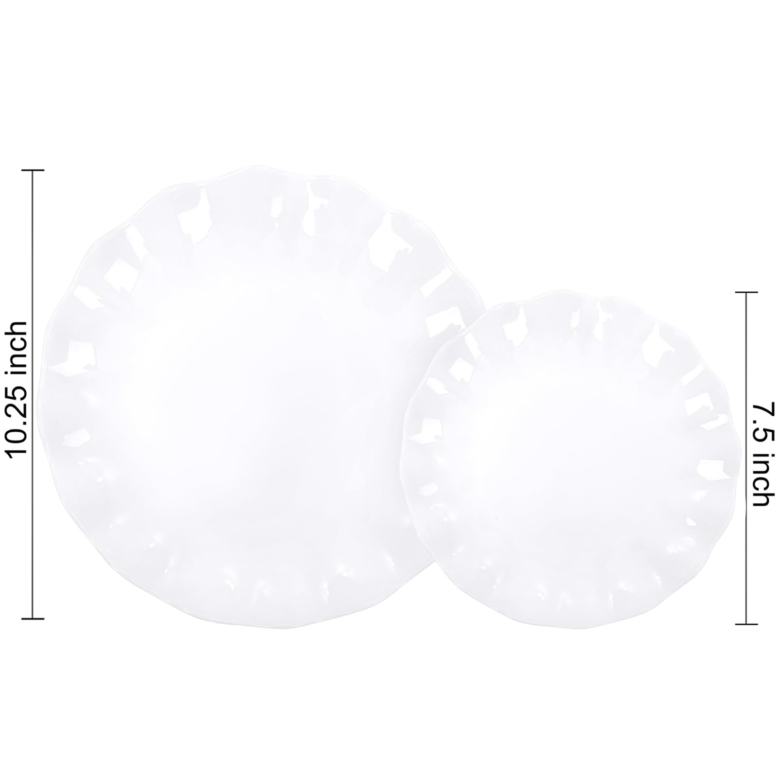 LIYH stacked dinner and dessert plates displaying durable thickness benefit
