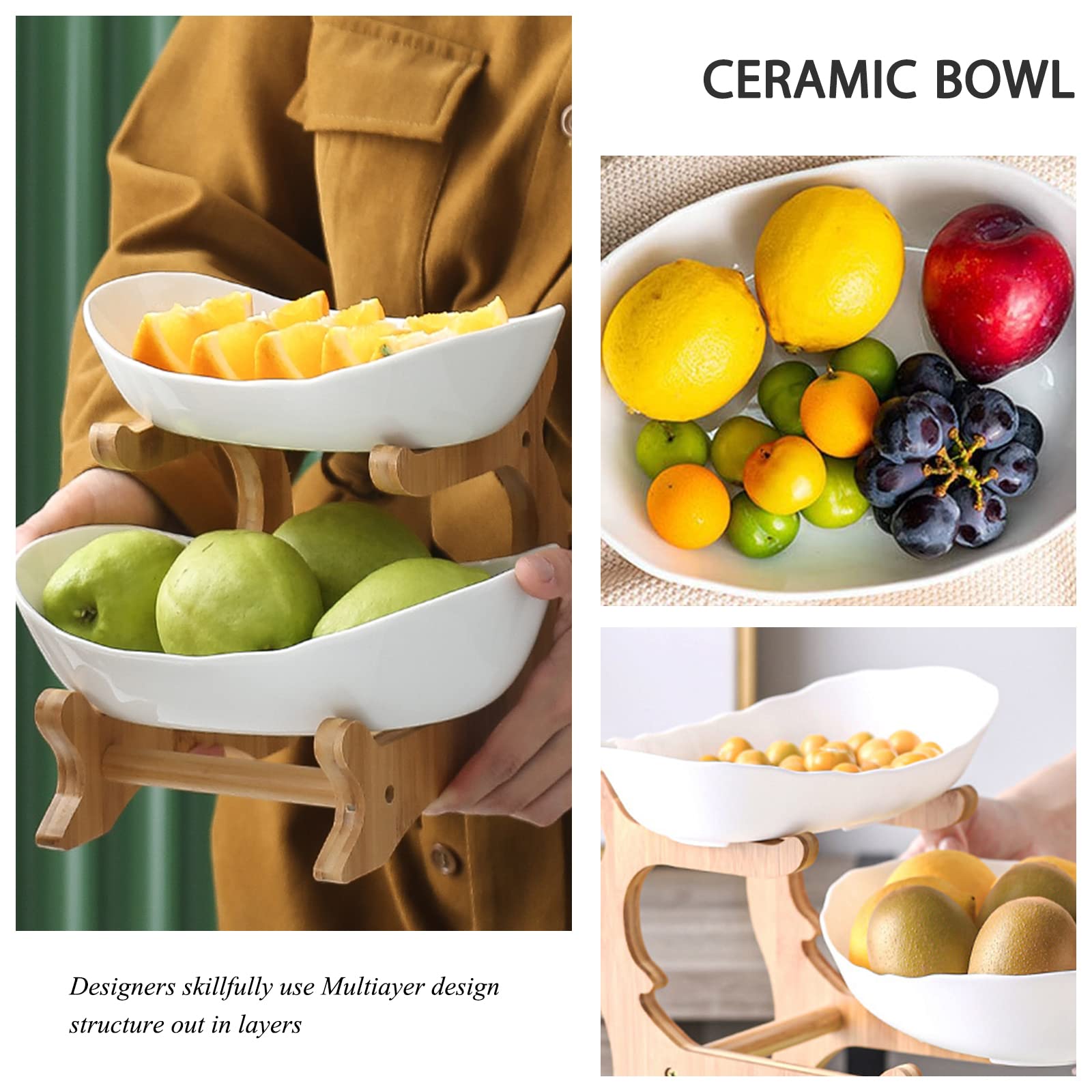 Liywall in-use with fruit display offering organized countertop storage