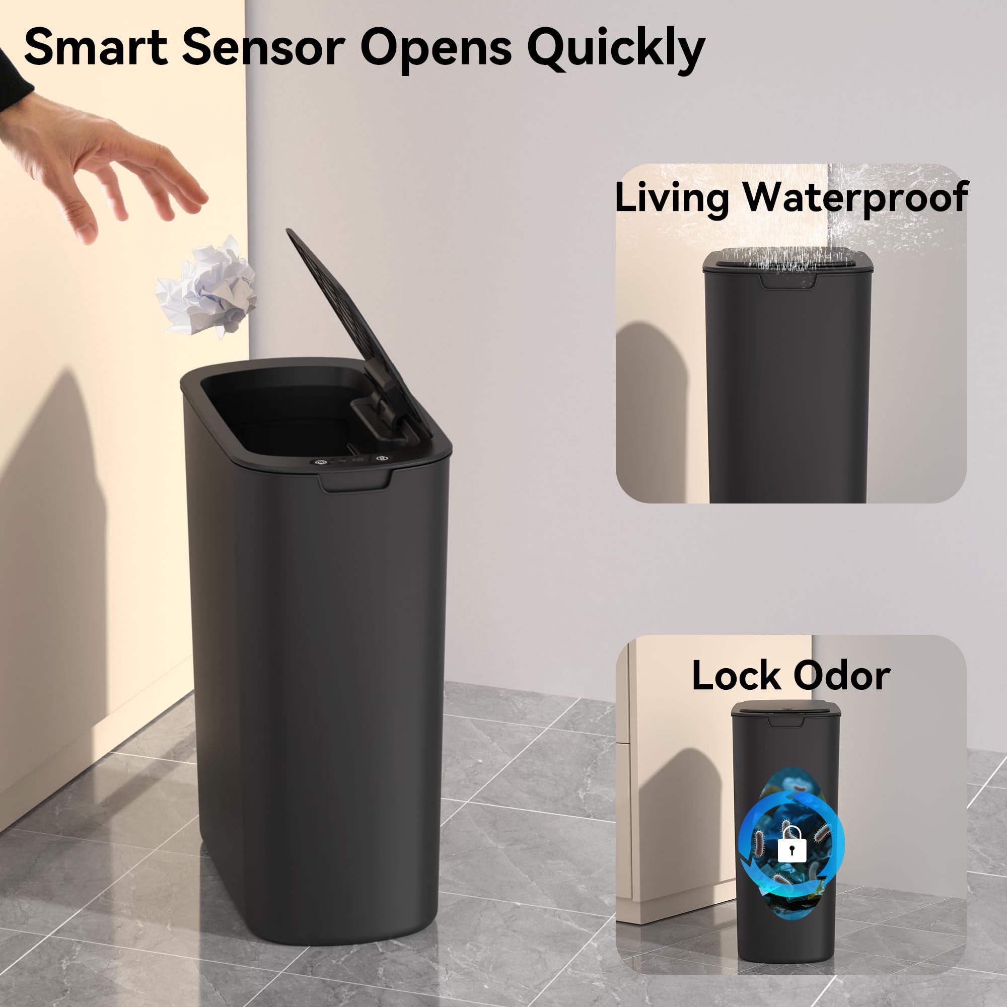 LJIACLEA in bathroom next to sink demonstrating space efficiency