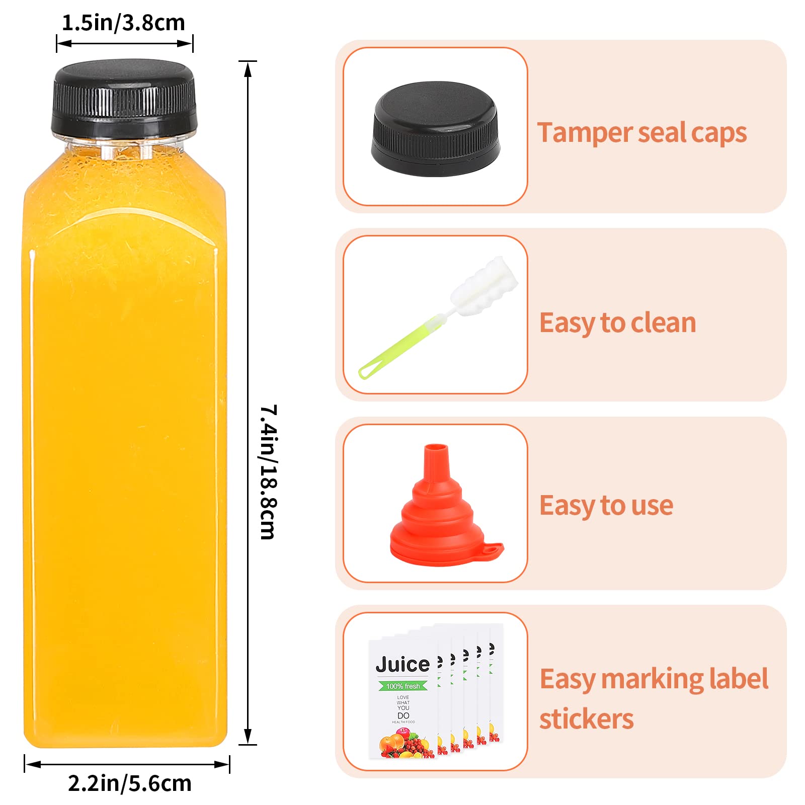 LJINOKYUN sponge brush inside bottle illustrating easy cleaning for reusable use
