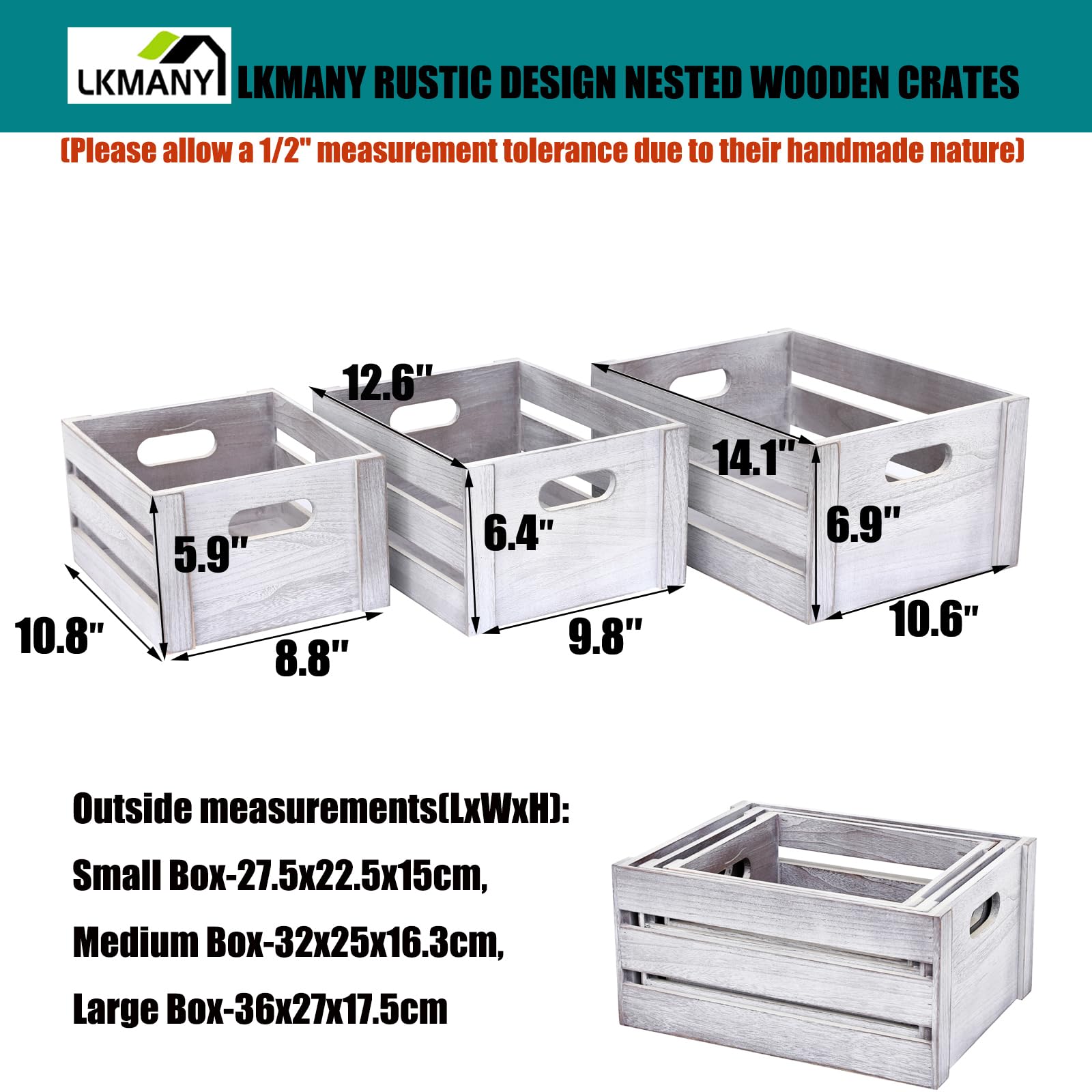 LKMANY crates in kitchen organizing pantry items for tidy storage