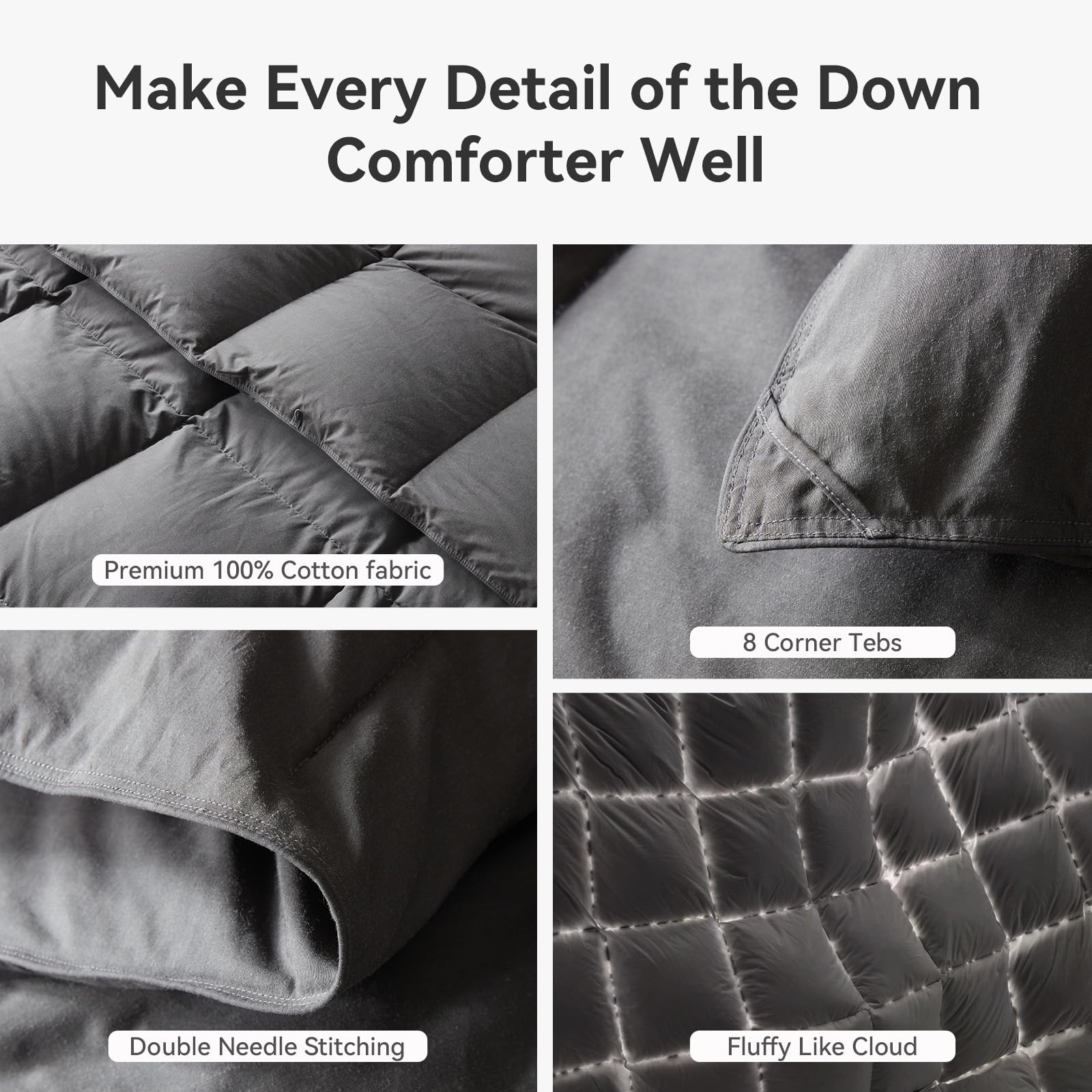 L LOVSOUL comforter styled on queen bed showing inviting all-season comfort