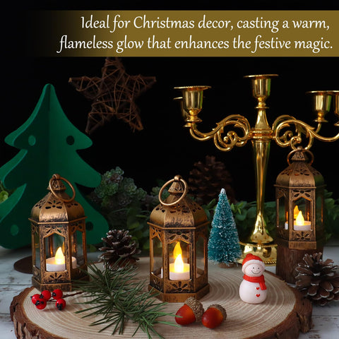 LLQ lanterns clustered as table centerpiece offering warm festive light