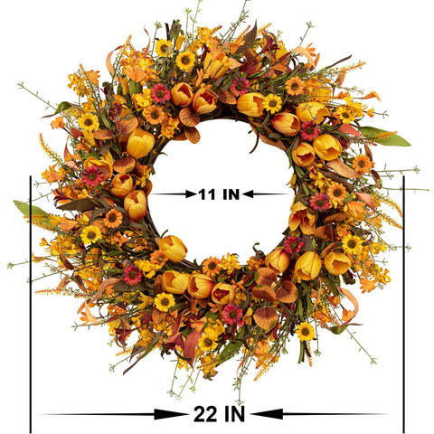 LLZLL autumn wreath hung on a porch enhancing seasonal curb appeal