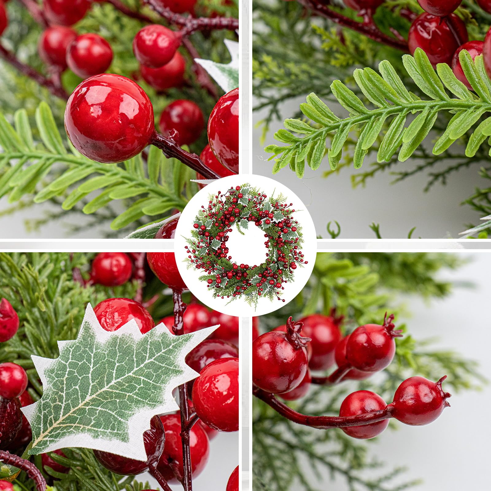 LLZLL wreath on front door lifestyle scene adding instant holiday warmth