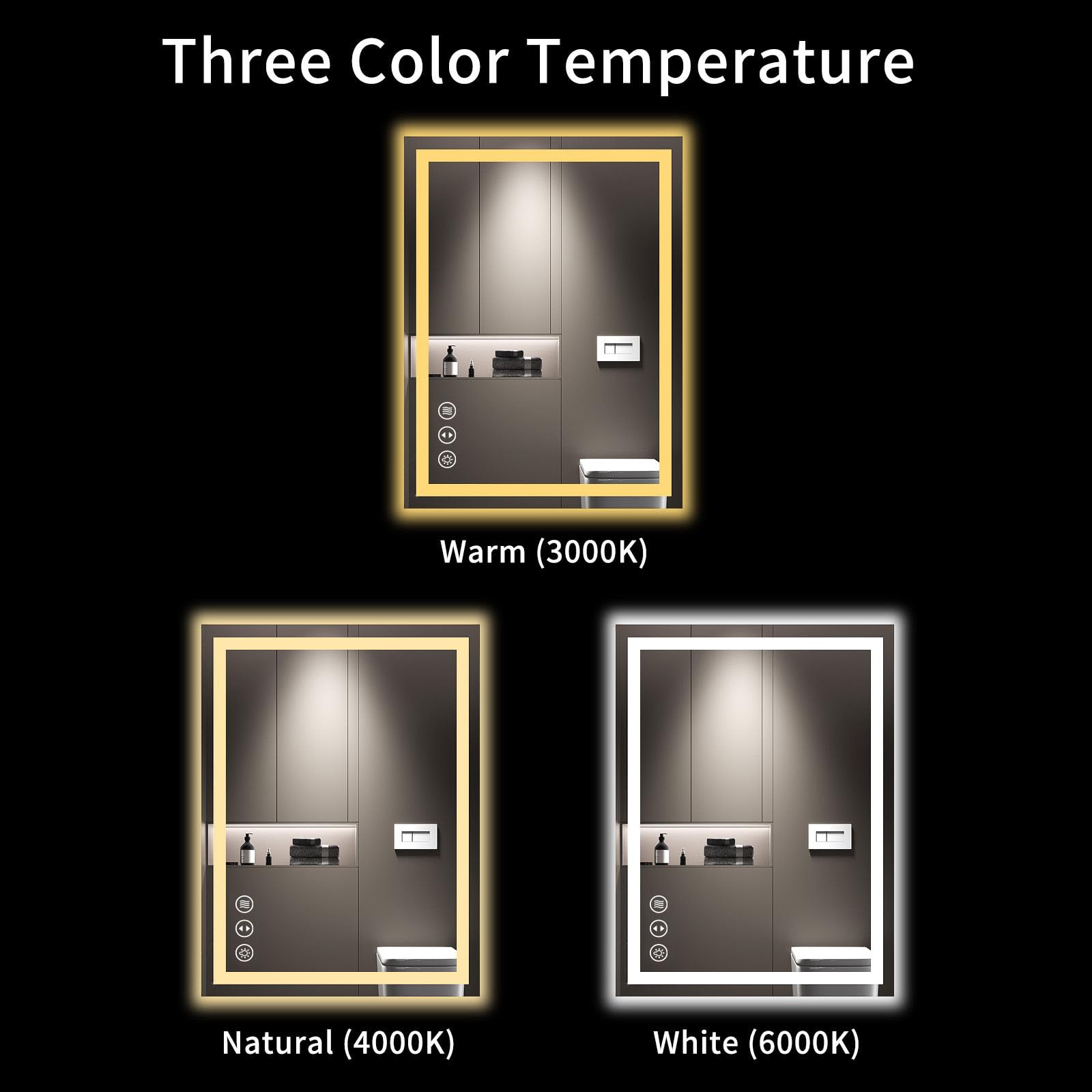 LOAAO center defogger active showing clear reflection benefit after shower