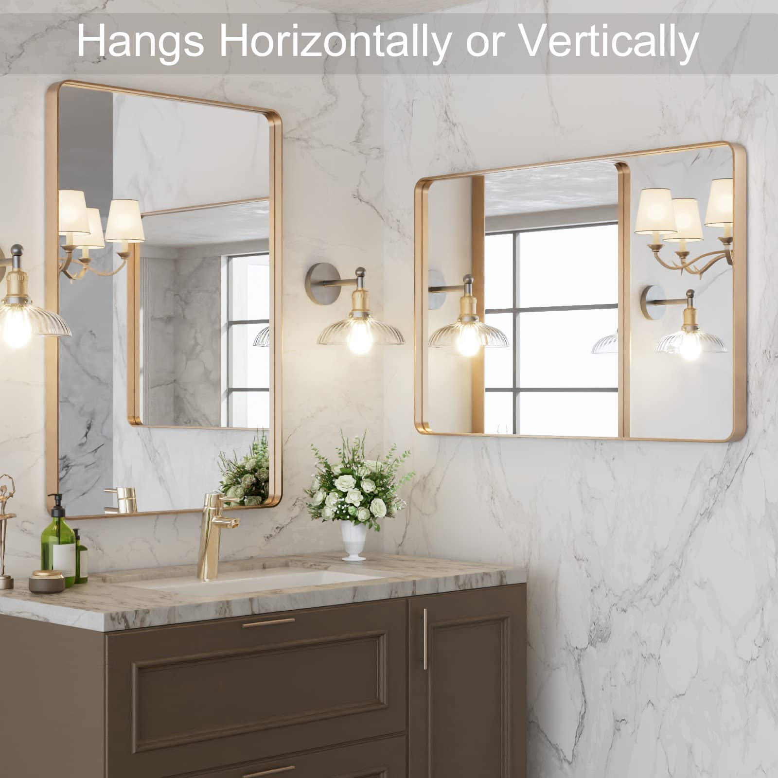 LOAAO mirror next to sink showing size-scale benefit for placement