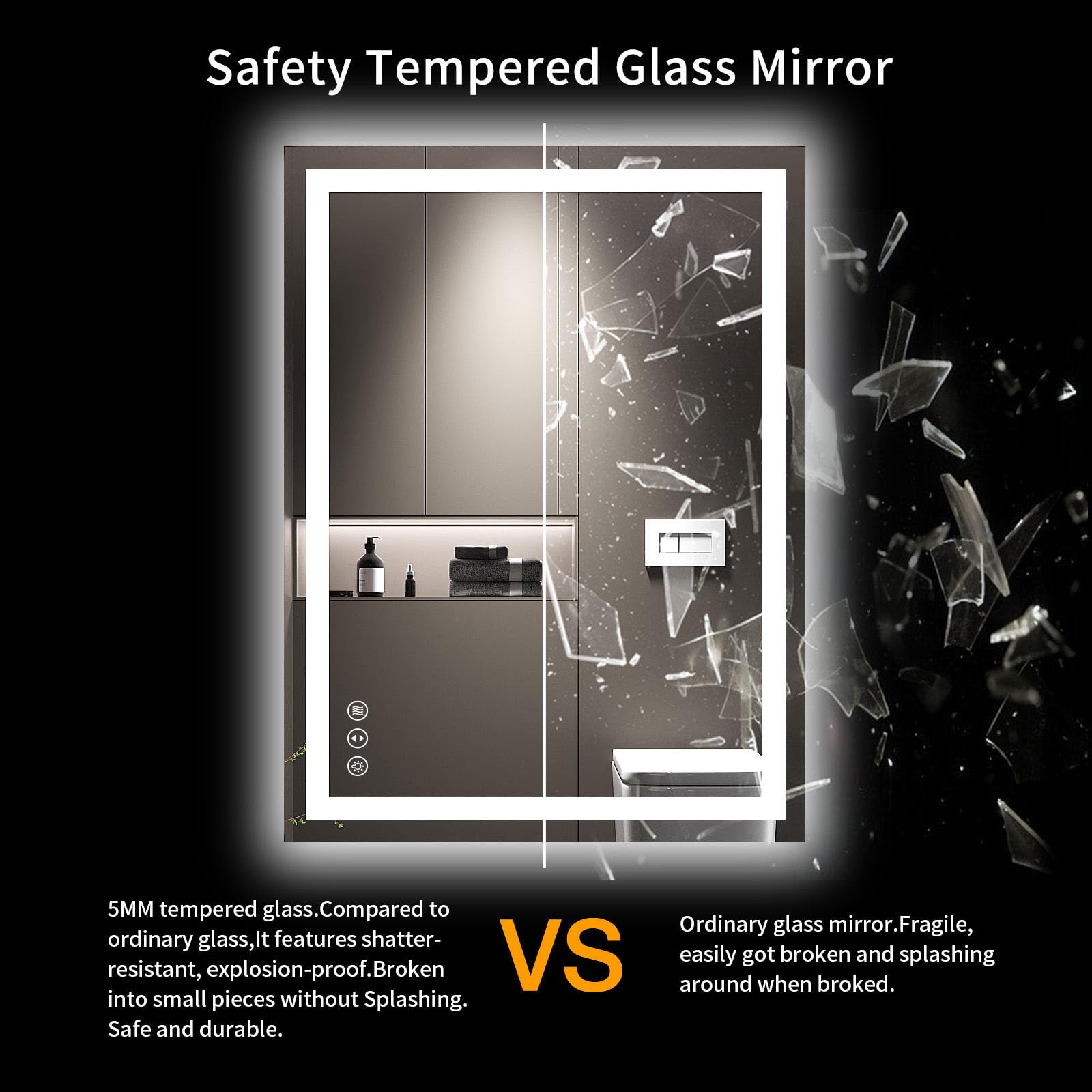 LOAAO mirror above sink for size comparison showing scale and placement benefit