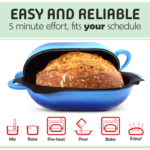 LoafNest cast iron Dutch oven top view demonstrating even heat retention