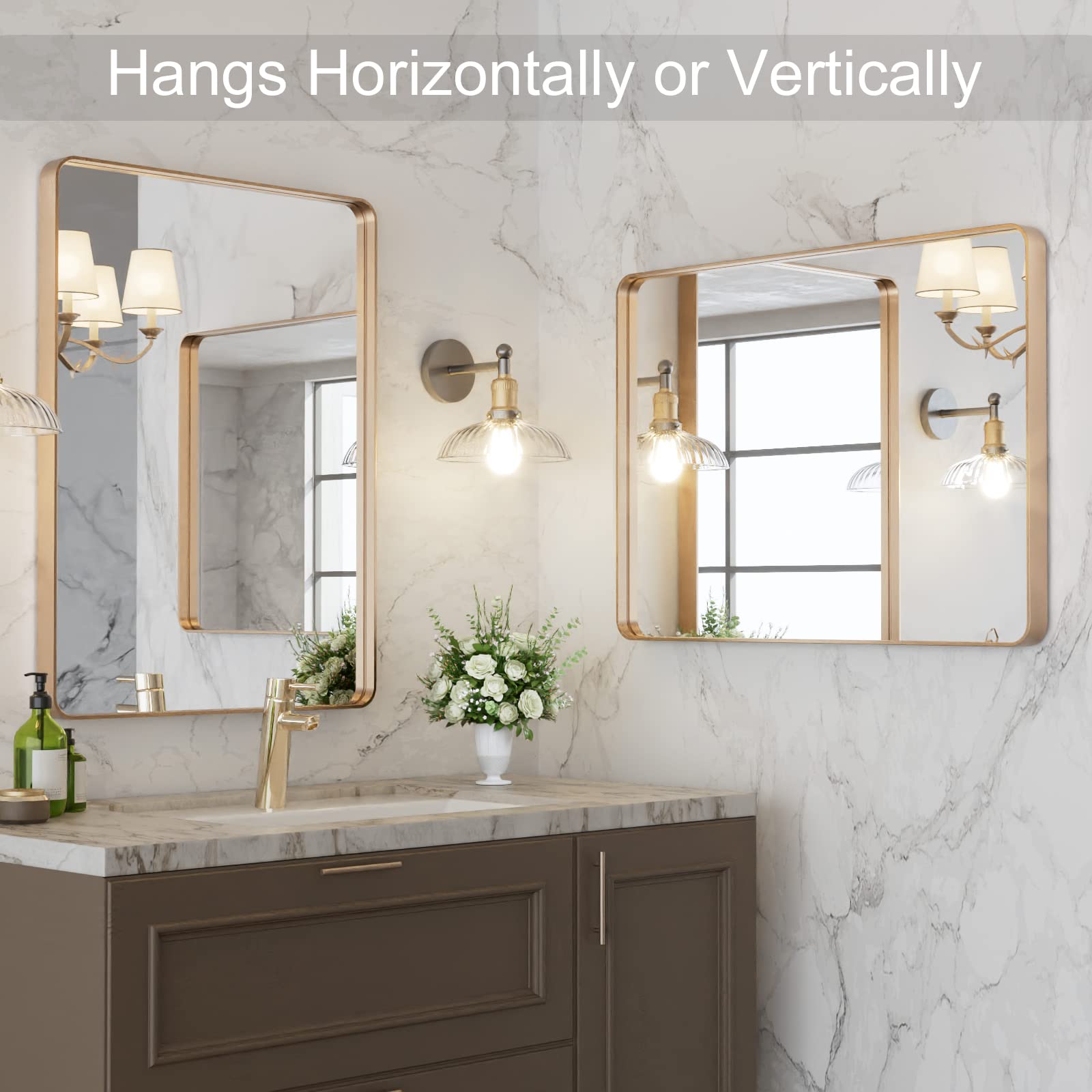 LOAAO side profile of mounted mirror showing slim flush fit and secure wall stability benefit