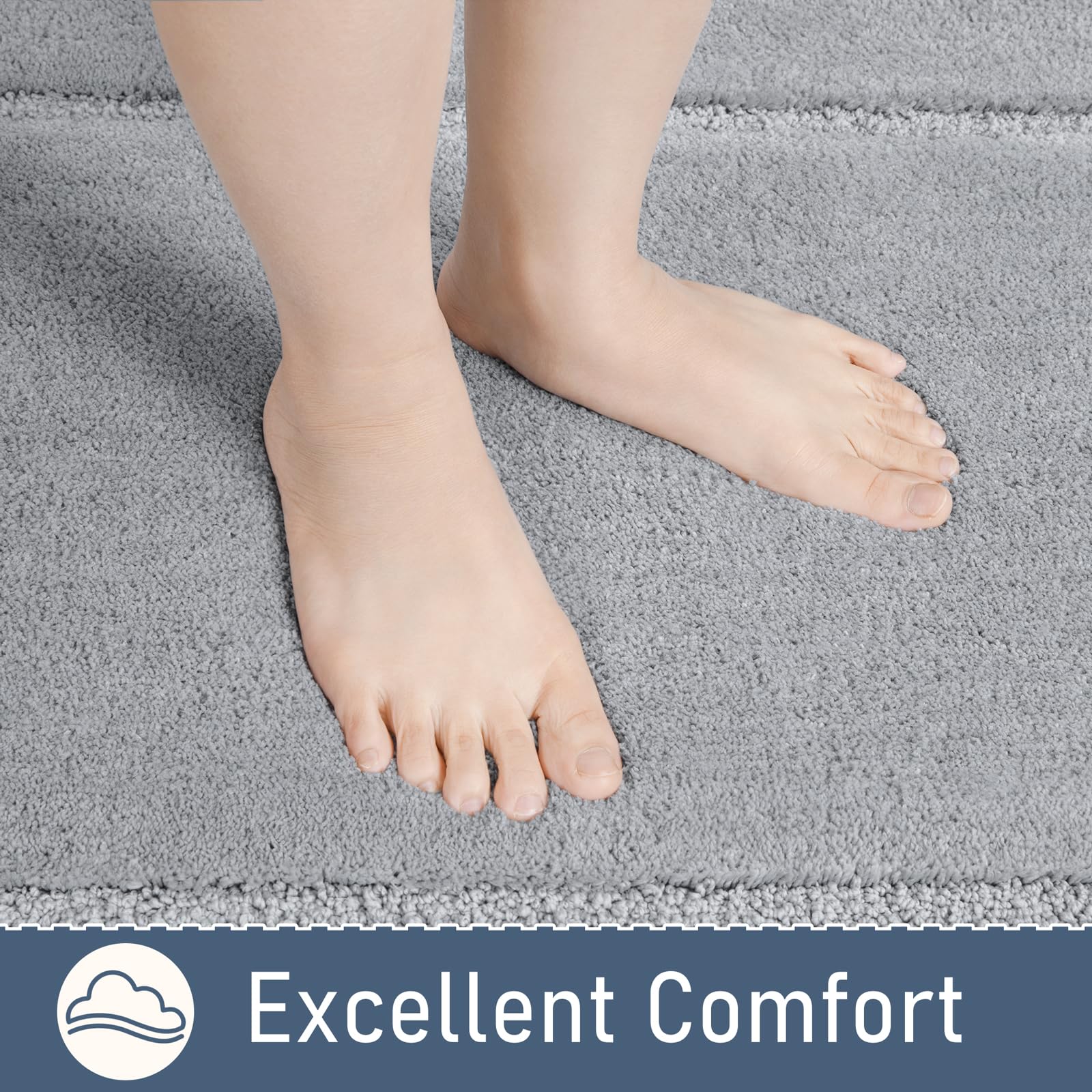 LOCHAS long runner placed by shower demonstrating full coverage and comfort benefit
