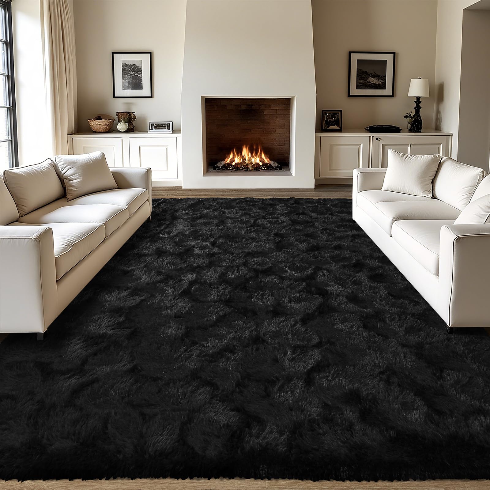 LOCHAS rug beside chair showing scale and living room anchoring