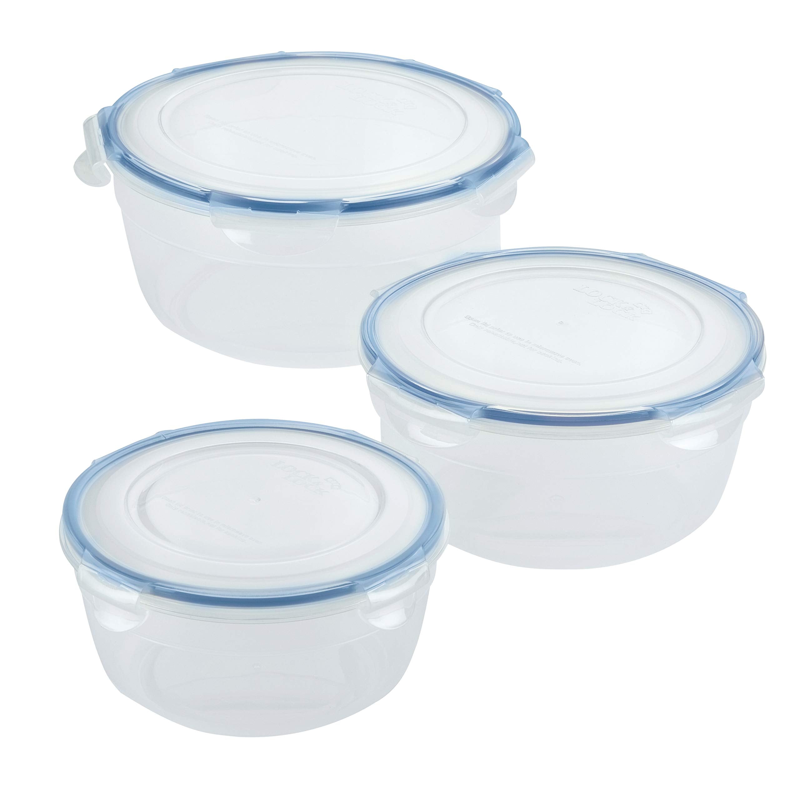 LocknLock front view of clear bowls set showing organized storage benefit