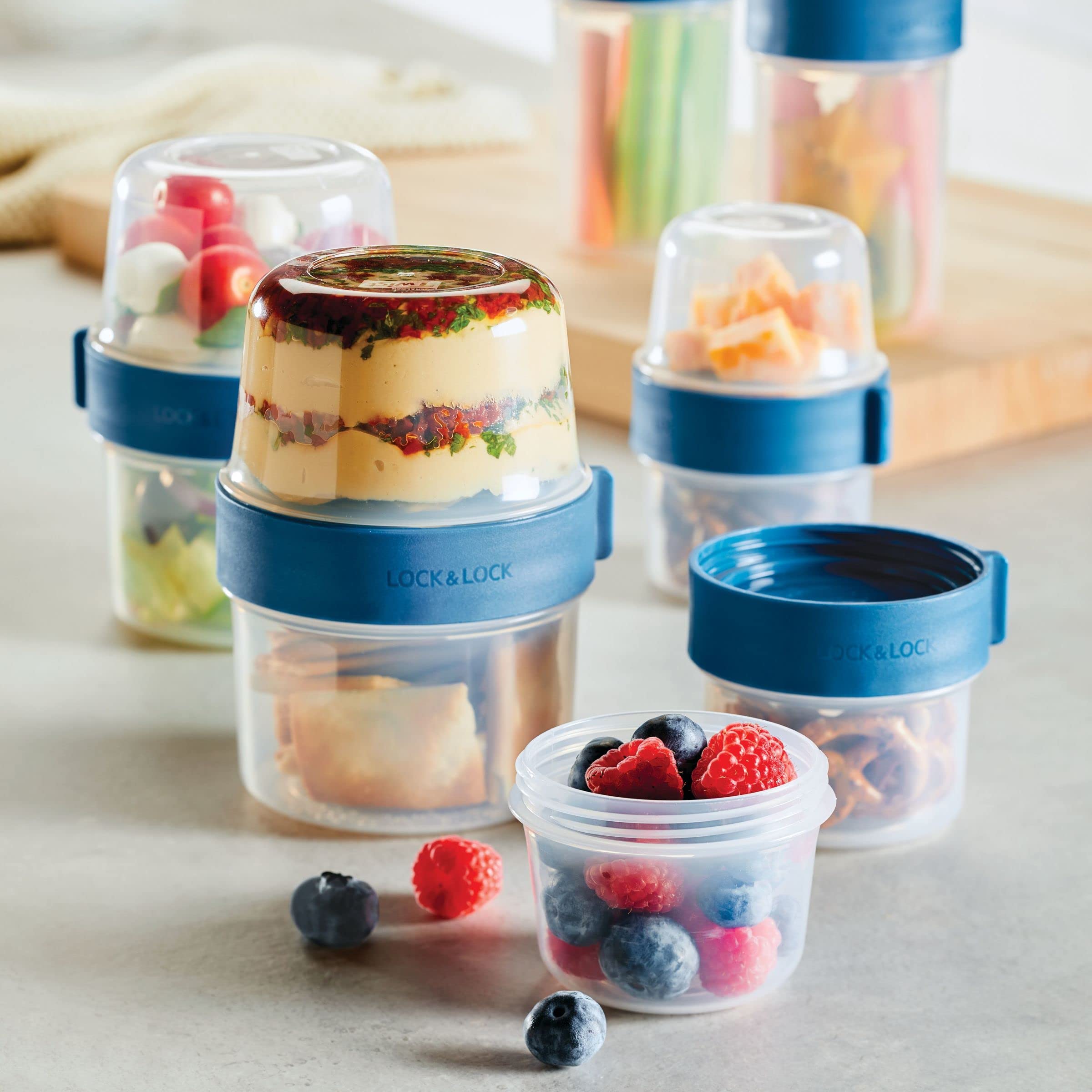 LocknLock stacked containers in fridge showing organized storage advantage