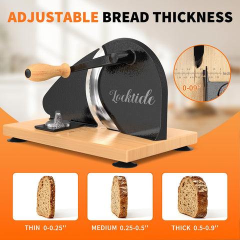LockTide slicing a sourdough loaf delivering uniform, bakery-style slices