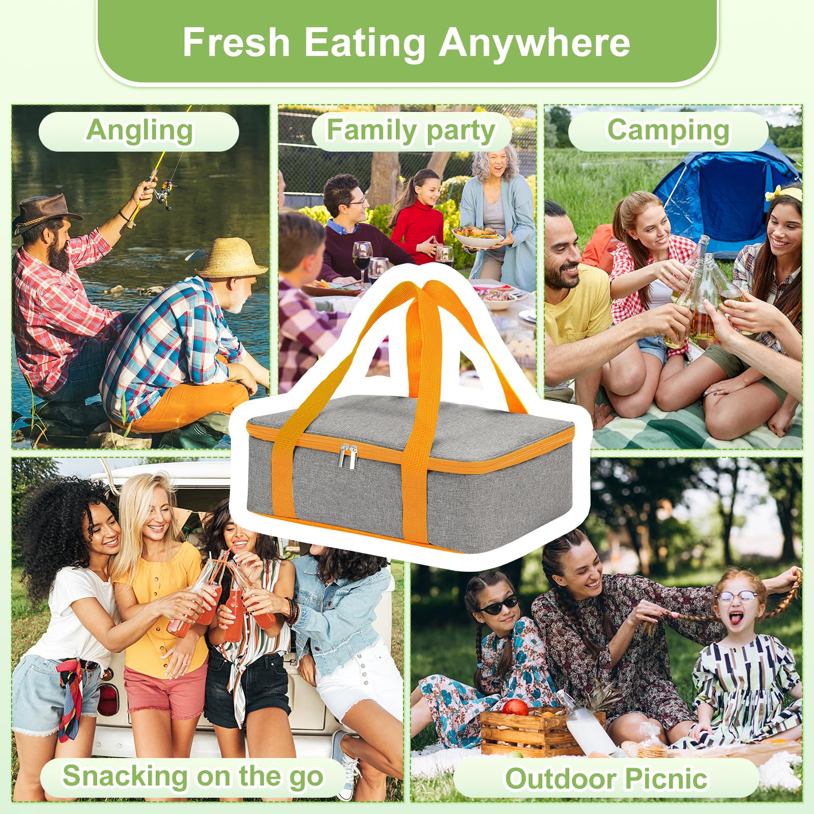 Locliki eight compartments top-down view keeping sweet and savory items separated