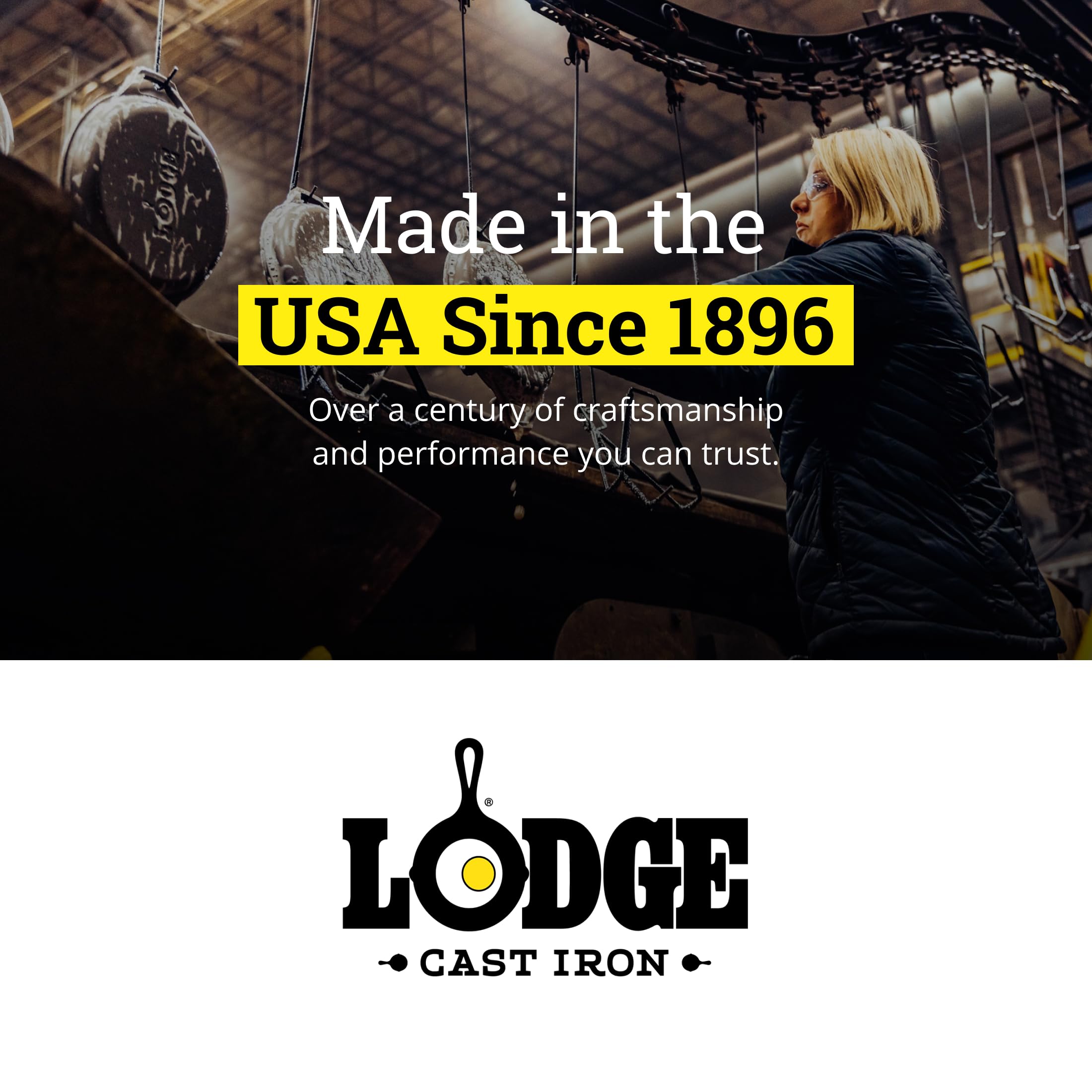 Lodge cookware label close-up showing pre-seasoned vegetable oil finish