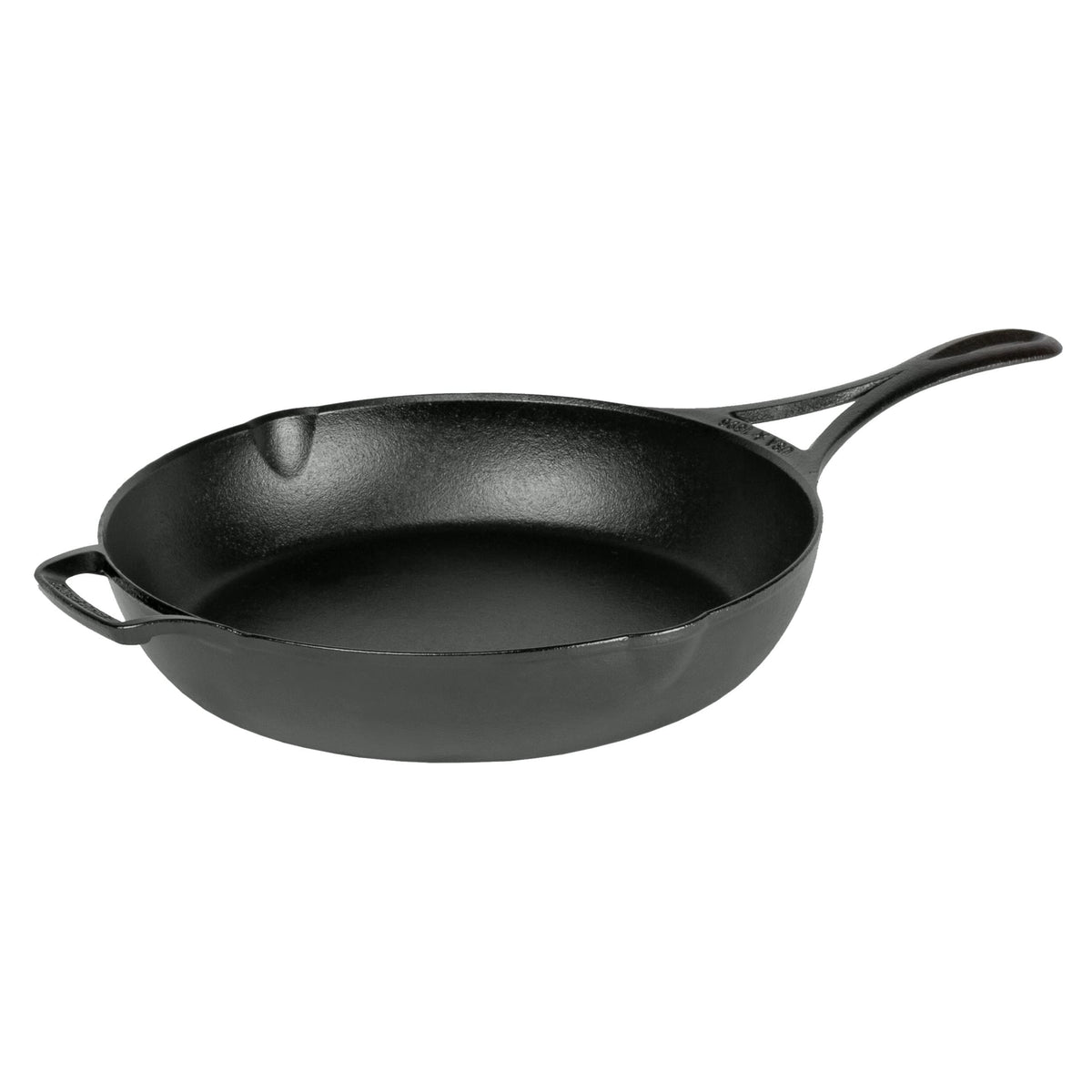 Lodge Blacklock front view showing cooking surface and nonstick finish benefits