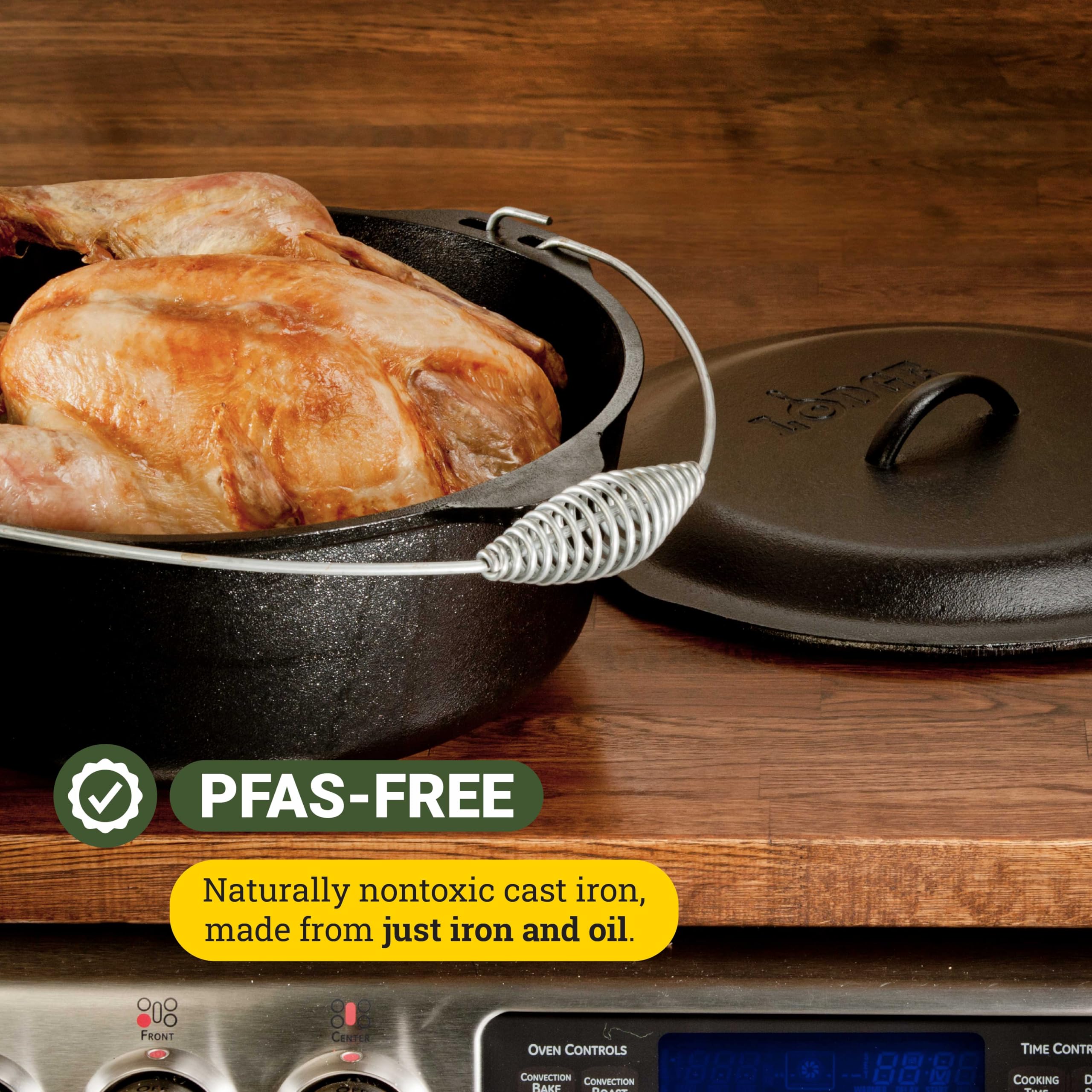 Lodge dutch oven interior seasoning surface offering improved nonstick with use